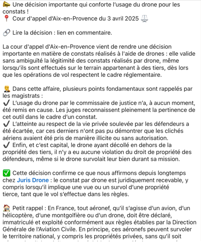 CA AIX autorisation drone